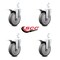 Service Caster 5 Inch Thermoplastic Rubber 7/8 Inch Square Stem Caster Set Total Lock Brake SCC SCC-SQTTL20S514-TPRB-78-4 - alternate 2
